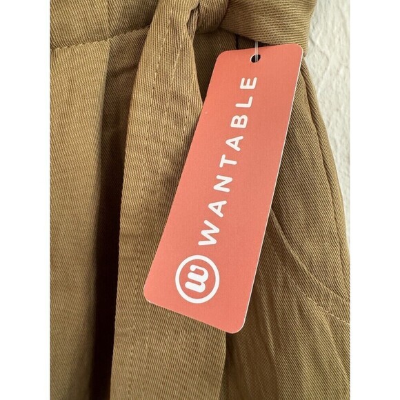 W. by Wantable Women's See U Soon Belted Tapered Pant tan khaki size 2 REF D84C - Picture 11 of 13
